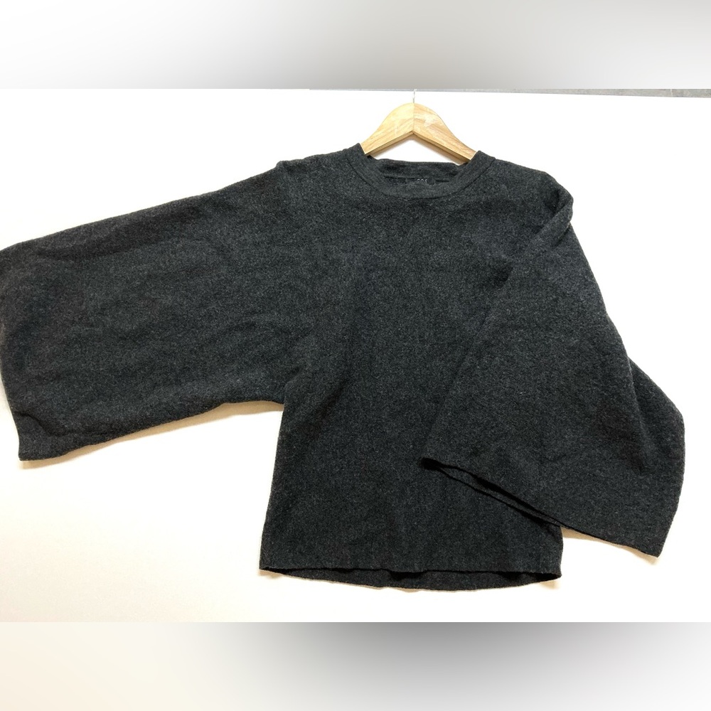 COS 100% wool grey sweater with bell sleeves